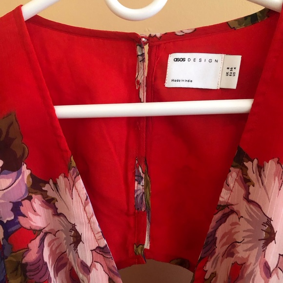 Red floral ASOS DESIGN Mini dress - Picture 2 of 6